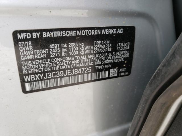 VIN WBXYJ3C39JEJ84725 2018 BMW X2, Sdrive28I no.10