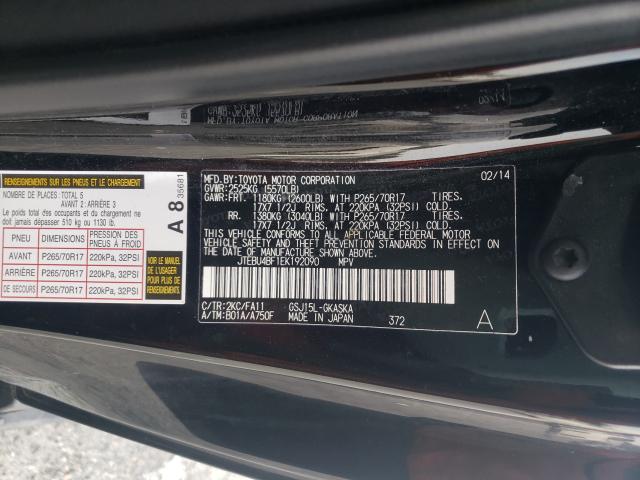 2014 TOYOTA FJ CRUISER JTEBU4BF1EK192090