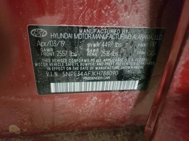 2019 HYUNDAI SONATA LIM 5NPE34AF1KH788090