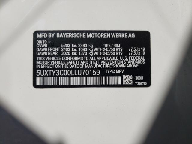 2020 BMW X3 SDRIVE3 5UXTY3C00LLU70159