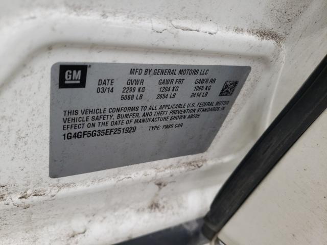 2014 BUICK LACROSSE T 1G4GF5G35EF251929