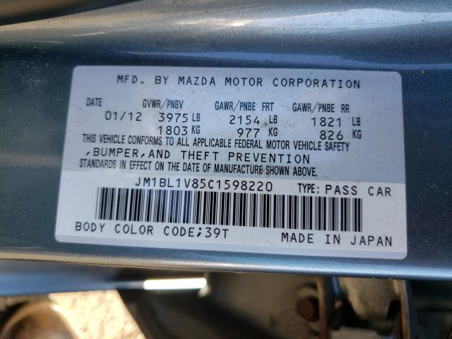 2012 MAZDA MAZDA3I JM1BL1V85C1598220