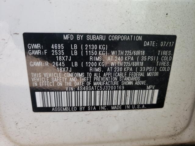 2018 SUBARU OUTBACK TO 4S4BSATC5J3200169