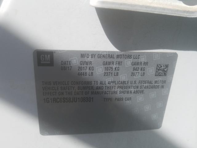 2018 CHEVROLET VOLT LT 1G1RC6S58JU108301