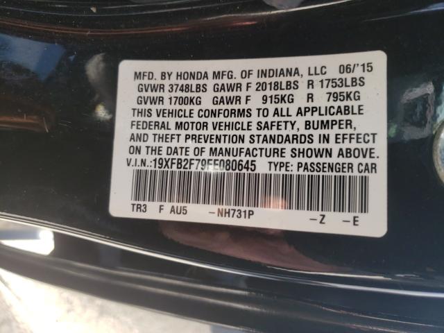 2015 HONDA CIVIC SE 19XFB2F79FE080645
