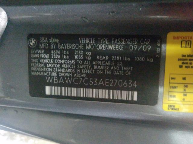2010 BMW 335 XI WBAWC7C53AE270634