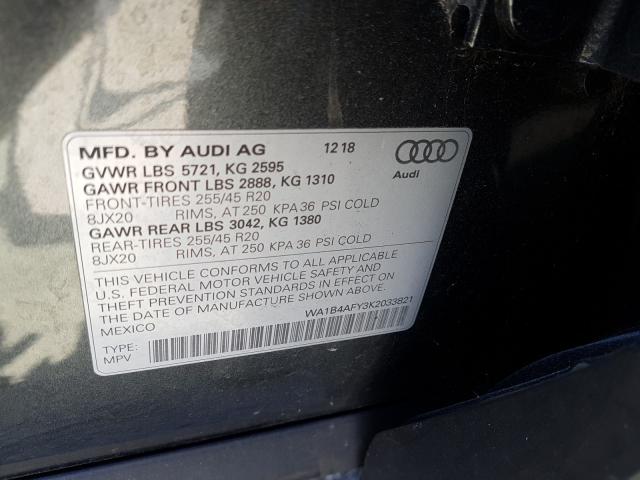 2019 AUDI SQ5 PREMIU WA1B4AFY3K2033821