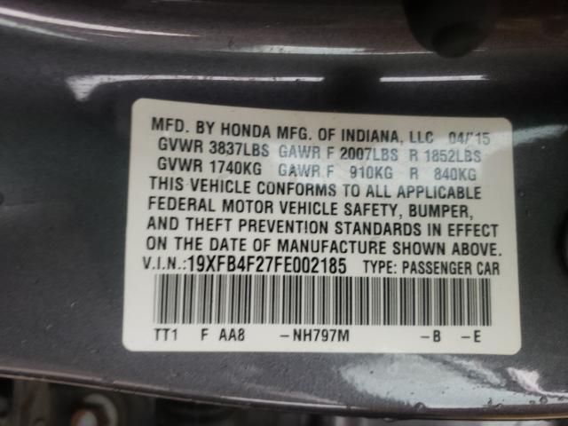 2015 HONDA CIVIC HYBR 19XFB4F27FE002185