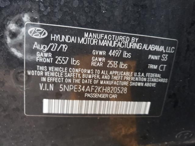 2019 HYUNDAI SONATA LIM 5NPE34AF2KH820528