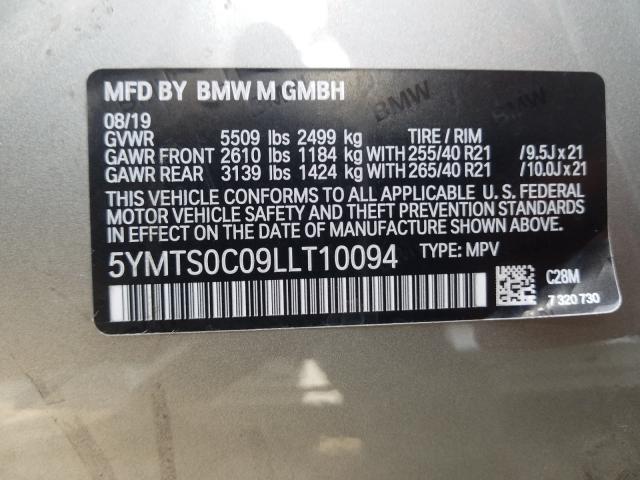 2020 BMW X3 M COMPE 5YMTS0C09LLT10094