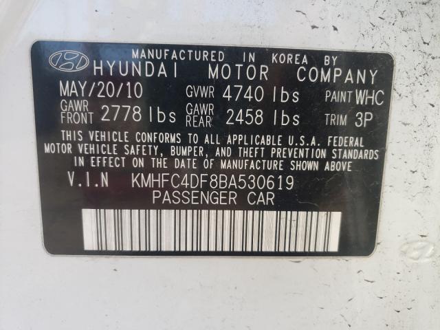 2011 HYUNDAI AZERA GLS KMHFC4DF8BA530619