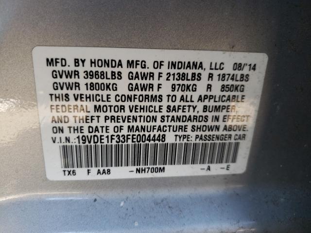 2015 ACURA ILX 20 19VDE1F33FE004448