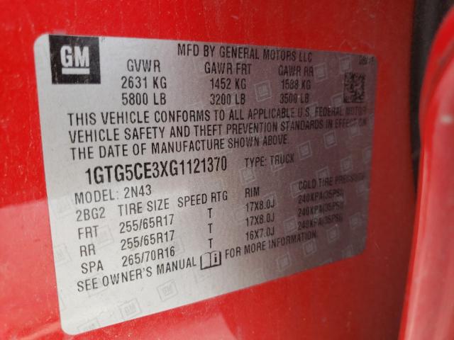2016 GMC CANYON SLE 1GTG5CE3XG1121370
