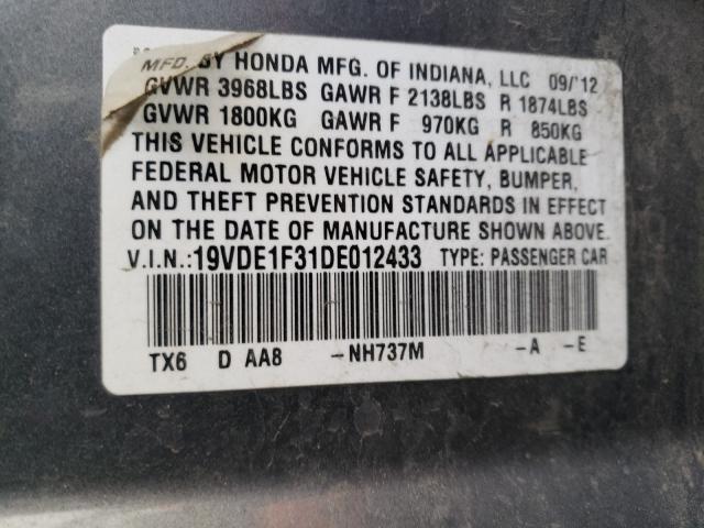 2013 ACURA ILX 20 19VDE1F31DE012433