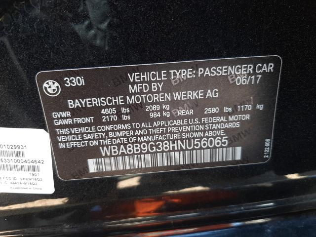 2017 BMW 330 I WBA8B9G38HNU56065
