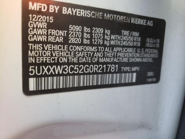 2016 BMW X4 XDRIVE2 5UXXW3C52G0R21781