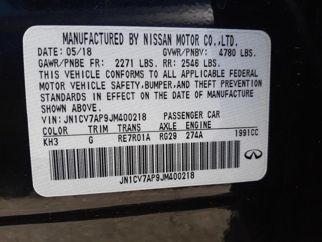 2018 INFINITI Q50 PURE JN1CV7AP9JM400218