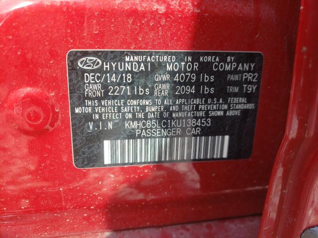 2019 HYUNDAI IONIQ LIMI KMHC85LC1KU138453