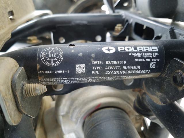 2019 POLARIS SPORTSMAN 4XASXN859KB664071
