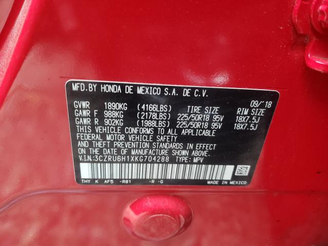 2019 HONDA HR-V SPORT 3CZRU6H1XKG704288