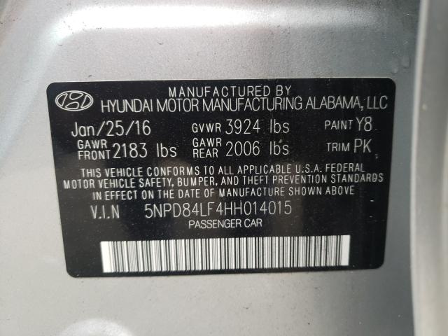 2017 HYUNDAI ELANTRA SE 5NPD84LF4HH014015