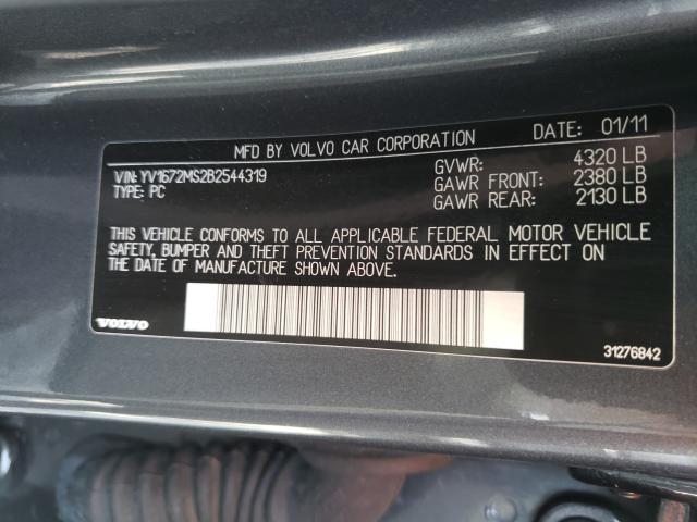 2011 VOLVO S40 T5 YV1672MS2B2544319