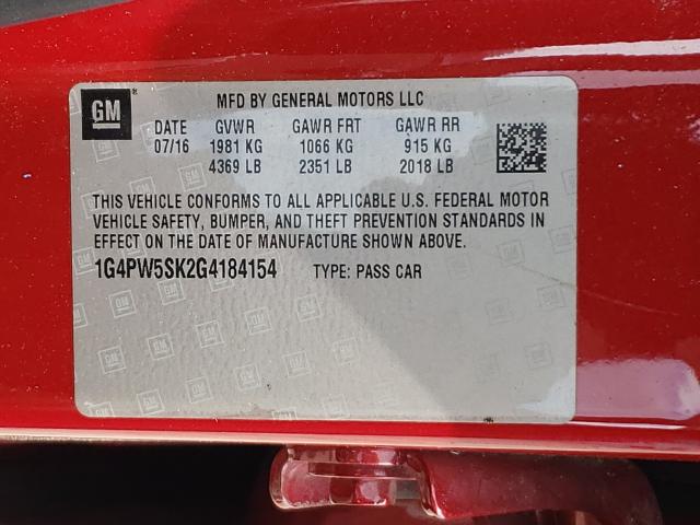 2016 BUICK VERANO SPO 1G4PW5SK2G4184154
