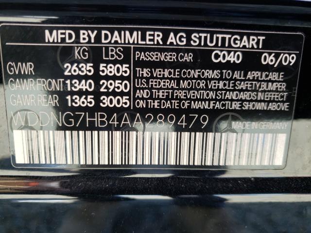 2010 MERCEDES-BENZ S 63 AMG WDDNG7HB4AA289479