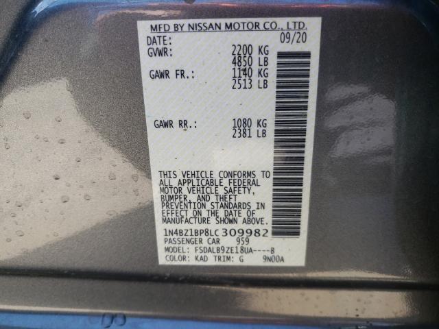 2020 NISSAN LEAF S PLU 1N4BZ1BP8LC309982