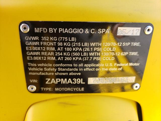 2018 VESPA GTS300 ZAPMA39L7J5200163