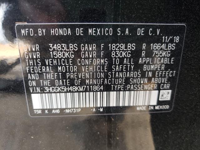 2019 HONDA FIT LX 3HGGK5H48KM711864