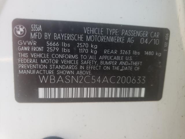 2010 BMW 535 GT WBASN2C54AC200633
