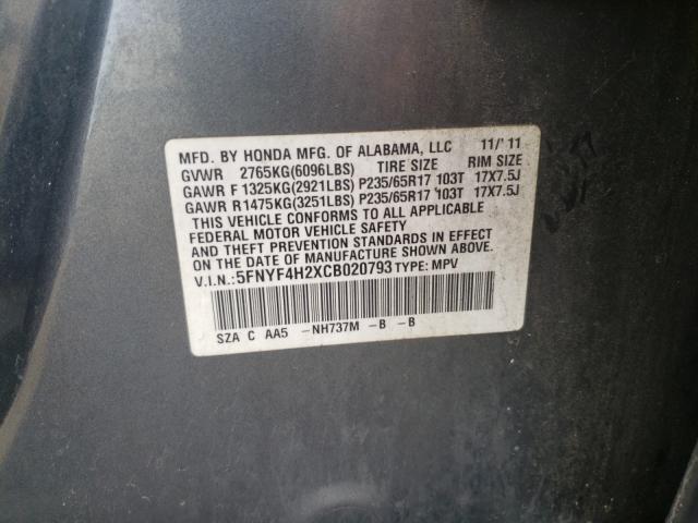 2012 HONDA UK 5FNYF4H2XCB020793