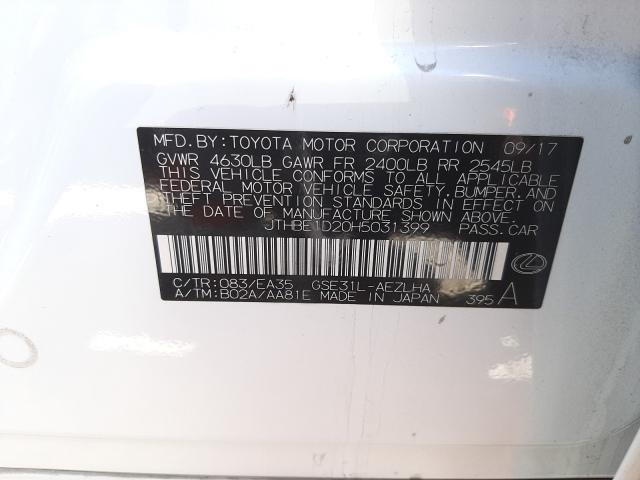 2017 LEXUS IS 350 JTHBE1D20H5031399