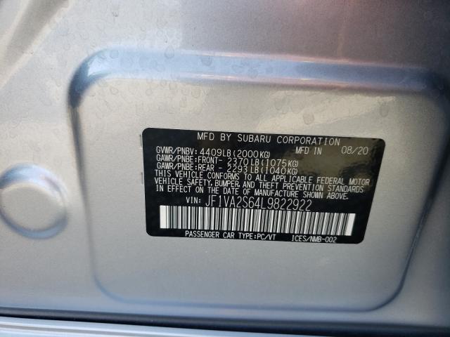 2020 SUBARU WRX STI JF1VA2S64L9822922