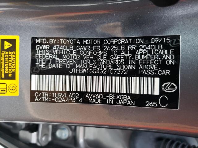 2016 LEXUS ES 300H JTHBW1GG4G2107372