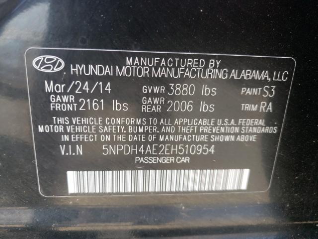 2014 HYUNDAI ELANTRA SE 5NPDH4AE2EH510954