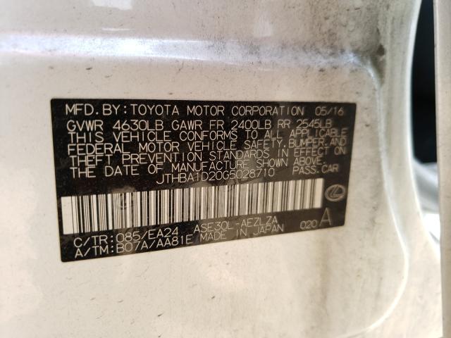 2016 LEXUS IS 200T JTHBA1D20G5028710