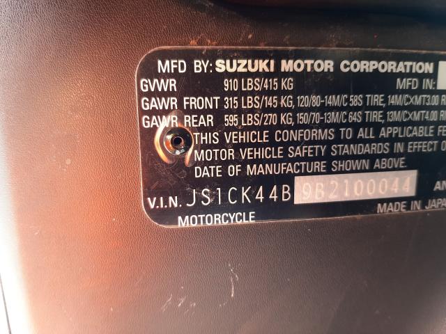 2011 SUZUKI AN400 A JS1CK44B9B2100044