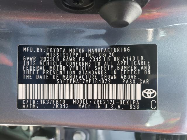 2021 TOYOTA COROLLA LE 5YFEPMAE7MP161072