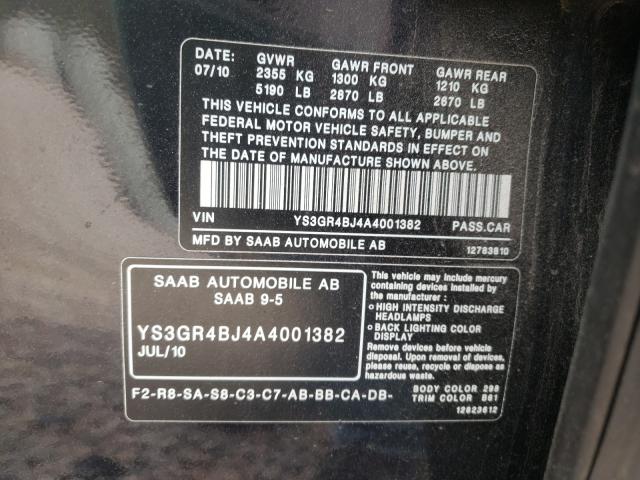 2010 SAAB 9-5 AERO YS3GR4BJ4A4001382