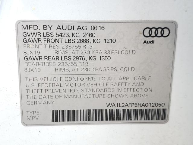 VIN WA1L2AFP5HA012050 2017 Audi Q5, Premium Plus no.10