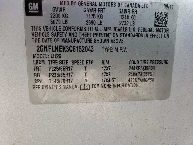 2012 CHEVROLET EQUINOX LT 2GNFLNEK3C6152043