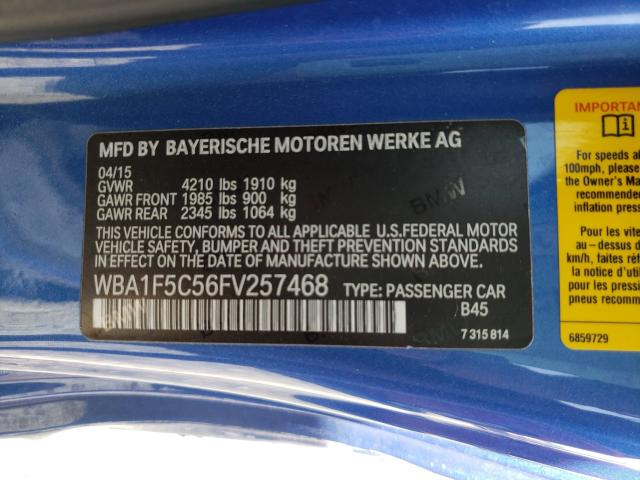 2015 BMW 228 I WBA1F5C56FV257468