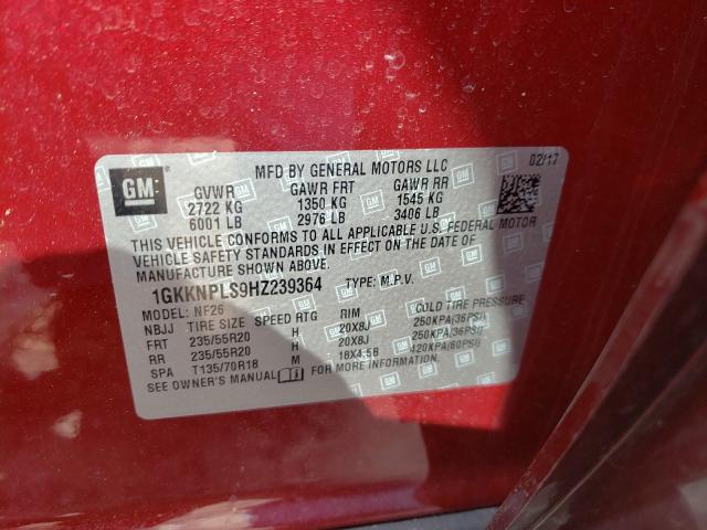 2017 GMC ACADIA DEN 1GKKNPLS9HZ239364