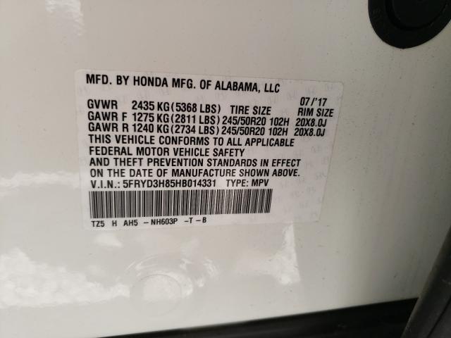 2017 ACURA MDX ADVANC 5FRYD3H85HB014331