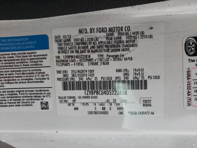 2013 FORD MUSTANG BO 1ZVBP8CU4D5223858