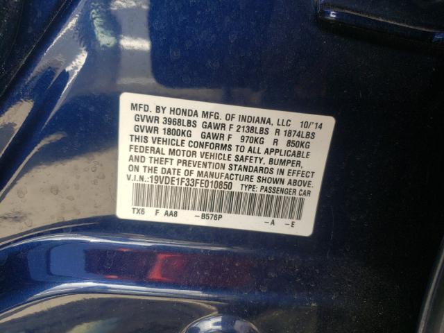 2015 ACURA ILX 20 19VDE1F33FE010850