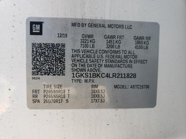 2020 GMC YUKON SLT 1GKS1BKC4LR211828