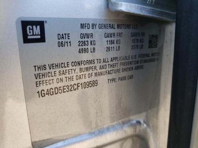 2012 BUICK LACROSSE P 1G4GD5E32CF109589